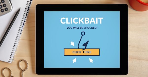 Werbung für Clickbait-Inhalte
